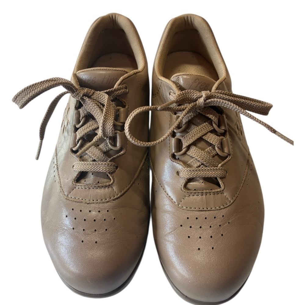 SAS Free Time, Womens Size 8 Extra Wide, Beige Leather Lace Up Walking Shoes - Picture 7 of 9